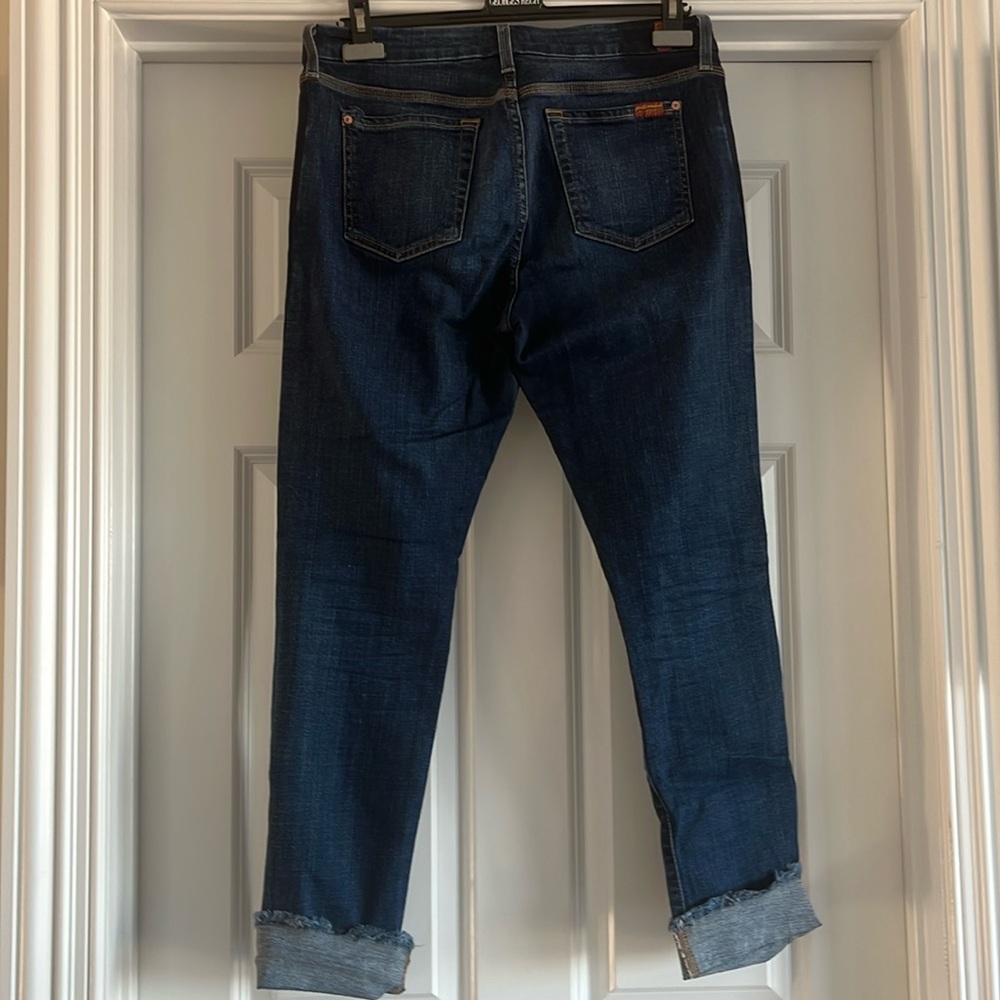 7 navy blue stretchy jeans size 29